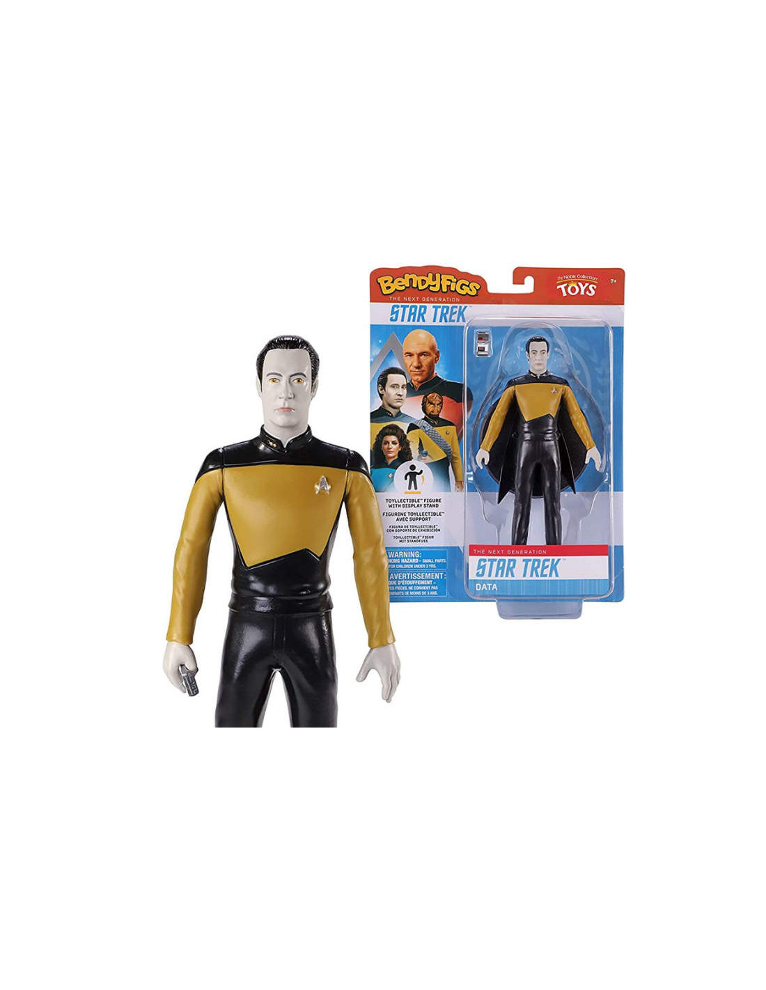 NOBLE COLLECTON BENDYFIGS STAR TREK NEXT GENERATION - DATA ACTION FIGURE NEW!