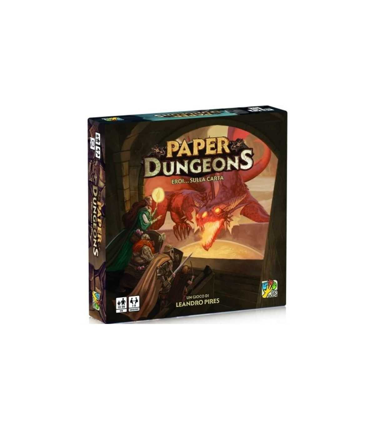 Paper Dungeons - Gioco di Ruolo Roll-and-Write per 1-8 Giocatori, Avventure Medievali in 30 Minuti, Autore Leandro Pires