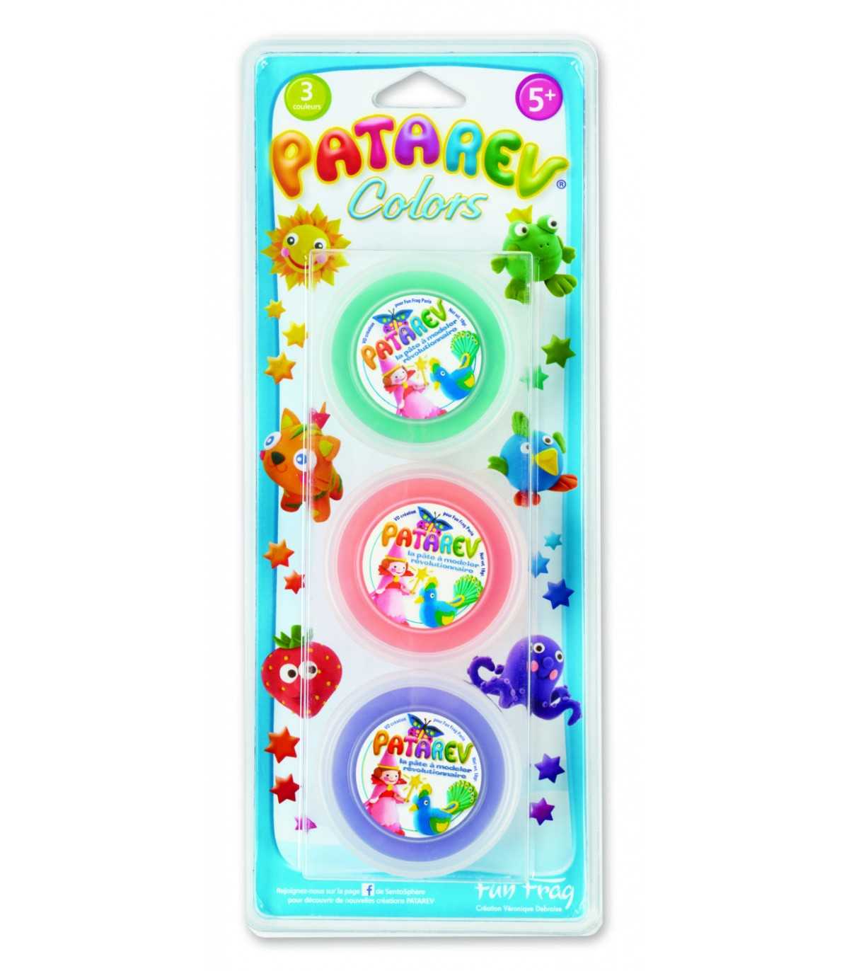 Patarev - 3 Barattolini Ricarica Verde, Arancione e Viola (18 g)