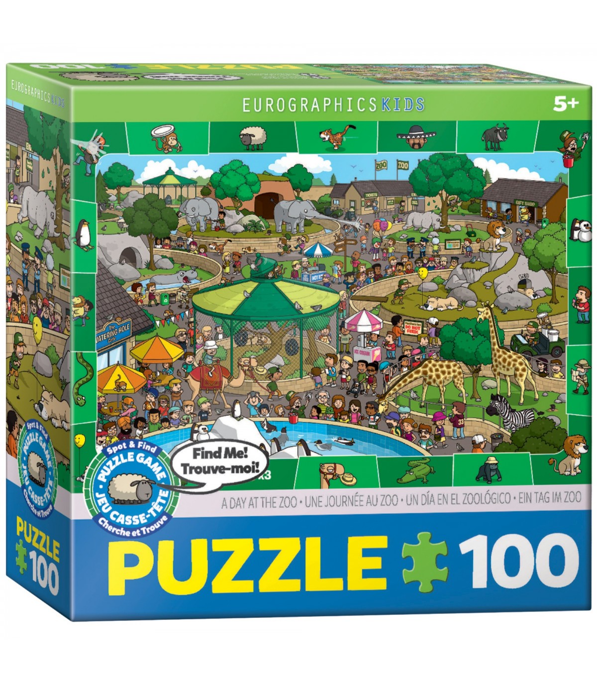 Puzzle da 100 Pezzi - A Day in the Zoo - Spot & Find 100-Piece Puzzle