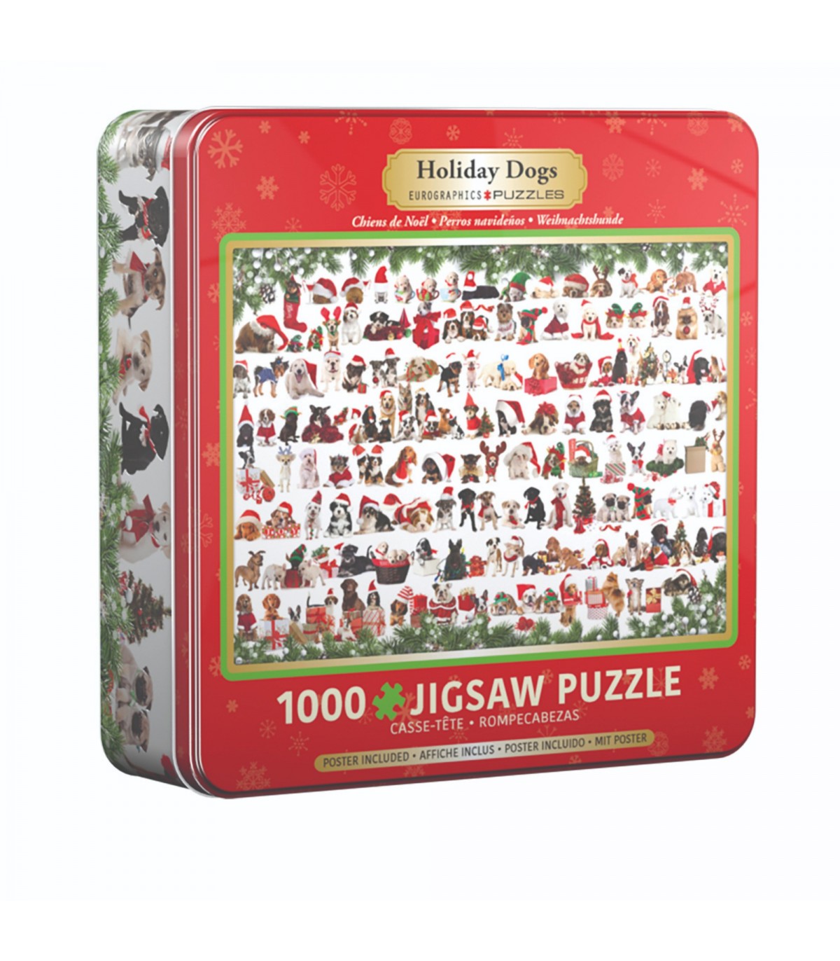 Puzzle da 1000 Pezzi - Tin Box: Holiday Dogs Tin