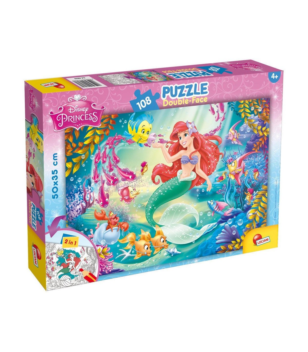 Puzzle da 108 Pezzi - Double Face: Disney Princess: La Sirenetta