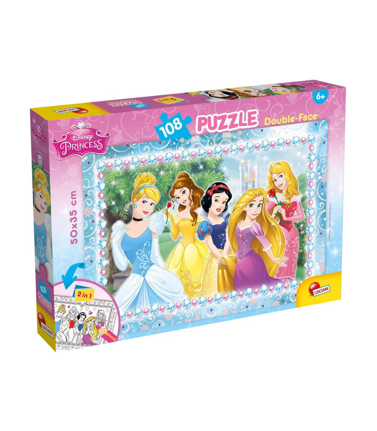 Puzzle da 108 Pezzi - Double Face: Disney Princess