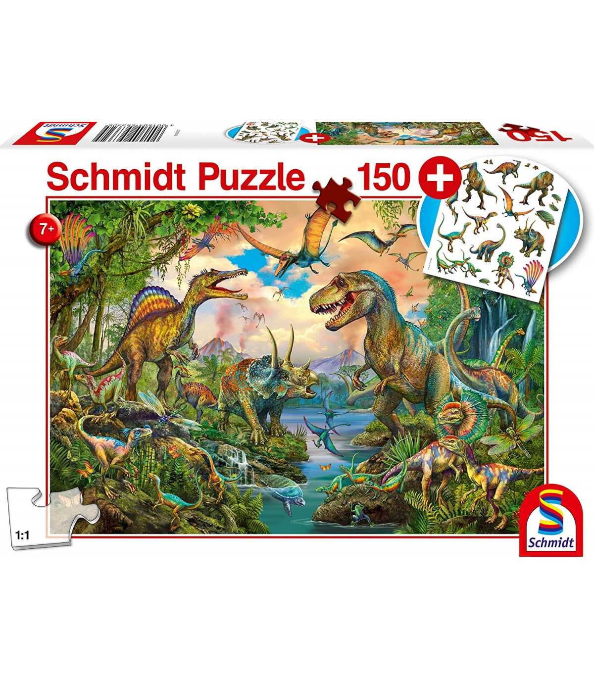 Puzzle da 150 Pezzi con Gadget - Dinosauri Selvaggi