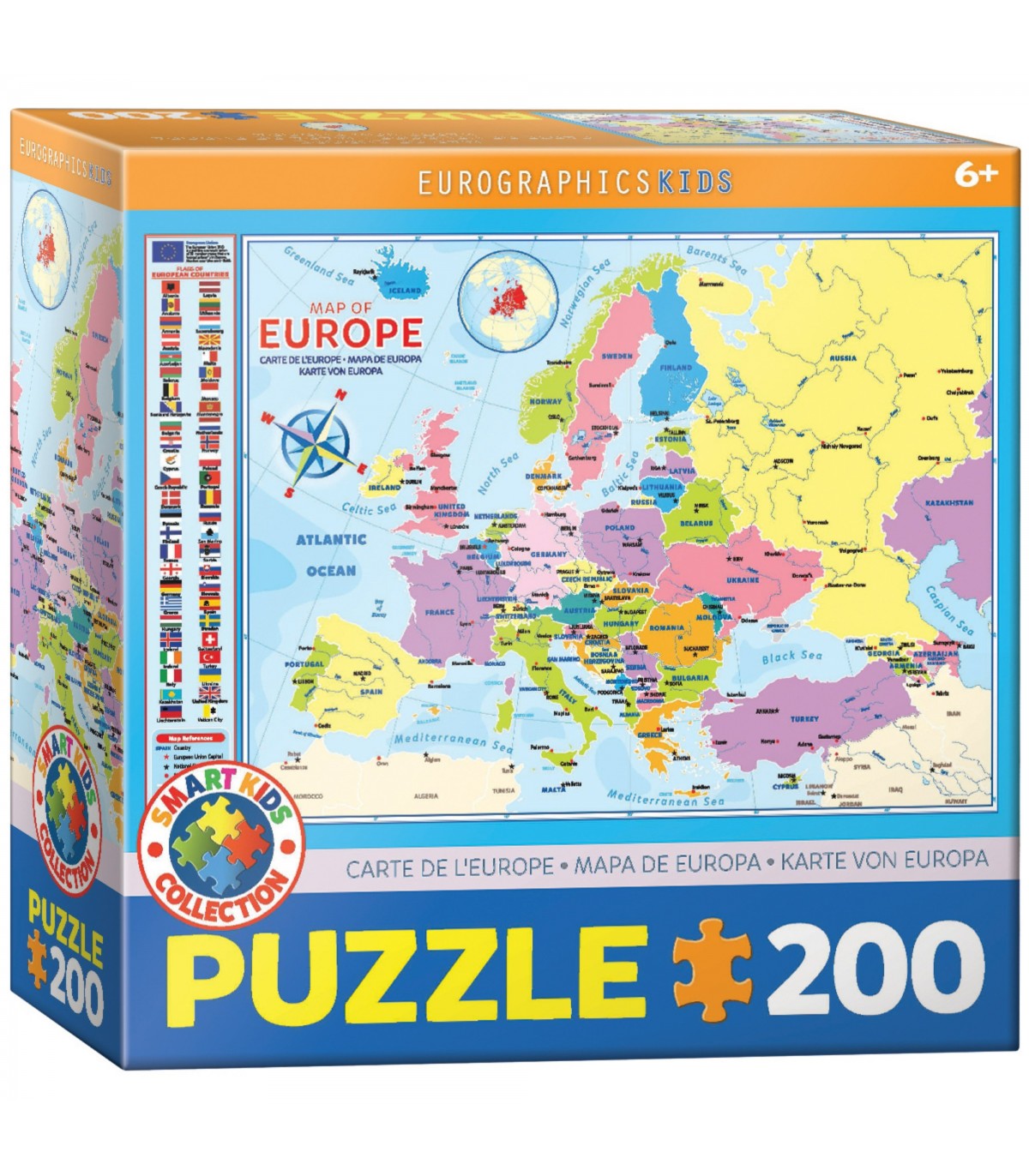 Puzzle da 200 Pezzi - Map of Europe 200-Piece Puzzle