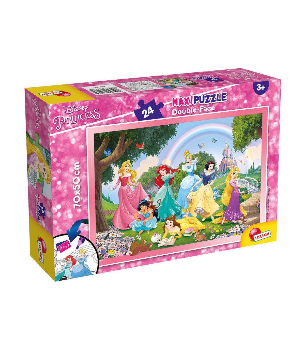 Puzzle da 24 Pezzi Maxi - Double Face: Disney Princess