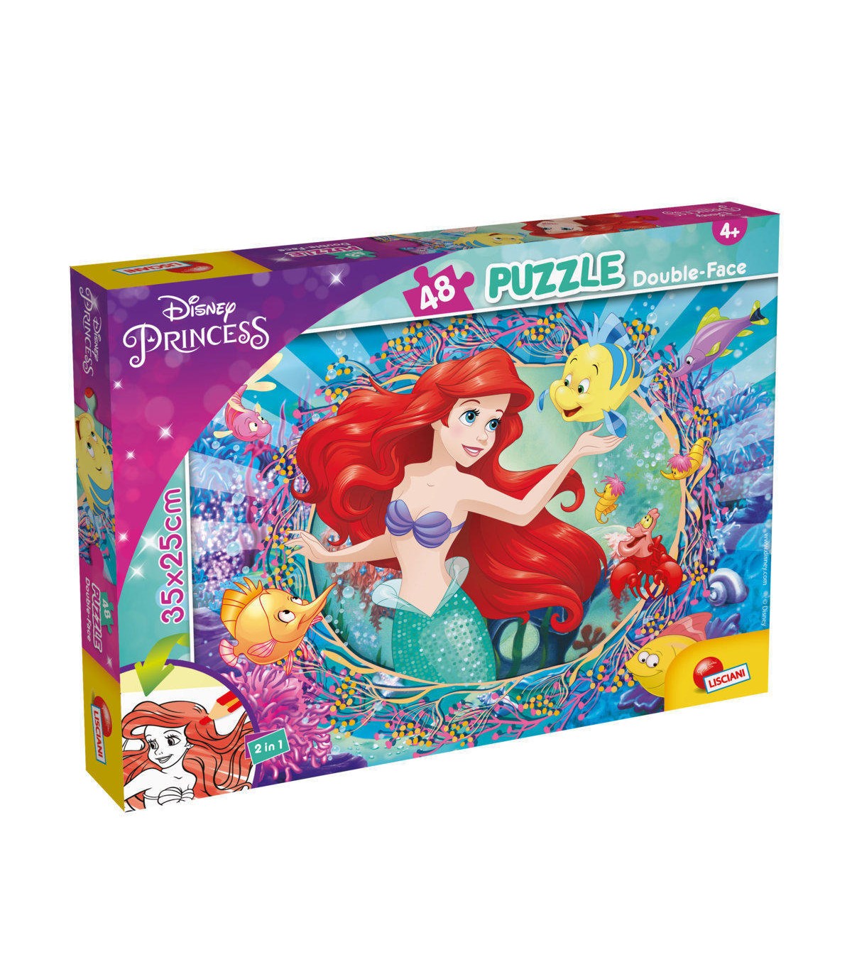Puzzle da 48 Pezzi - Double Face: Disney Princess: Ariel