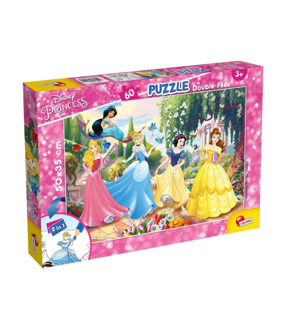 Puzzle da 60 Pezzi - Double Face: Disney Princess