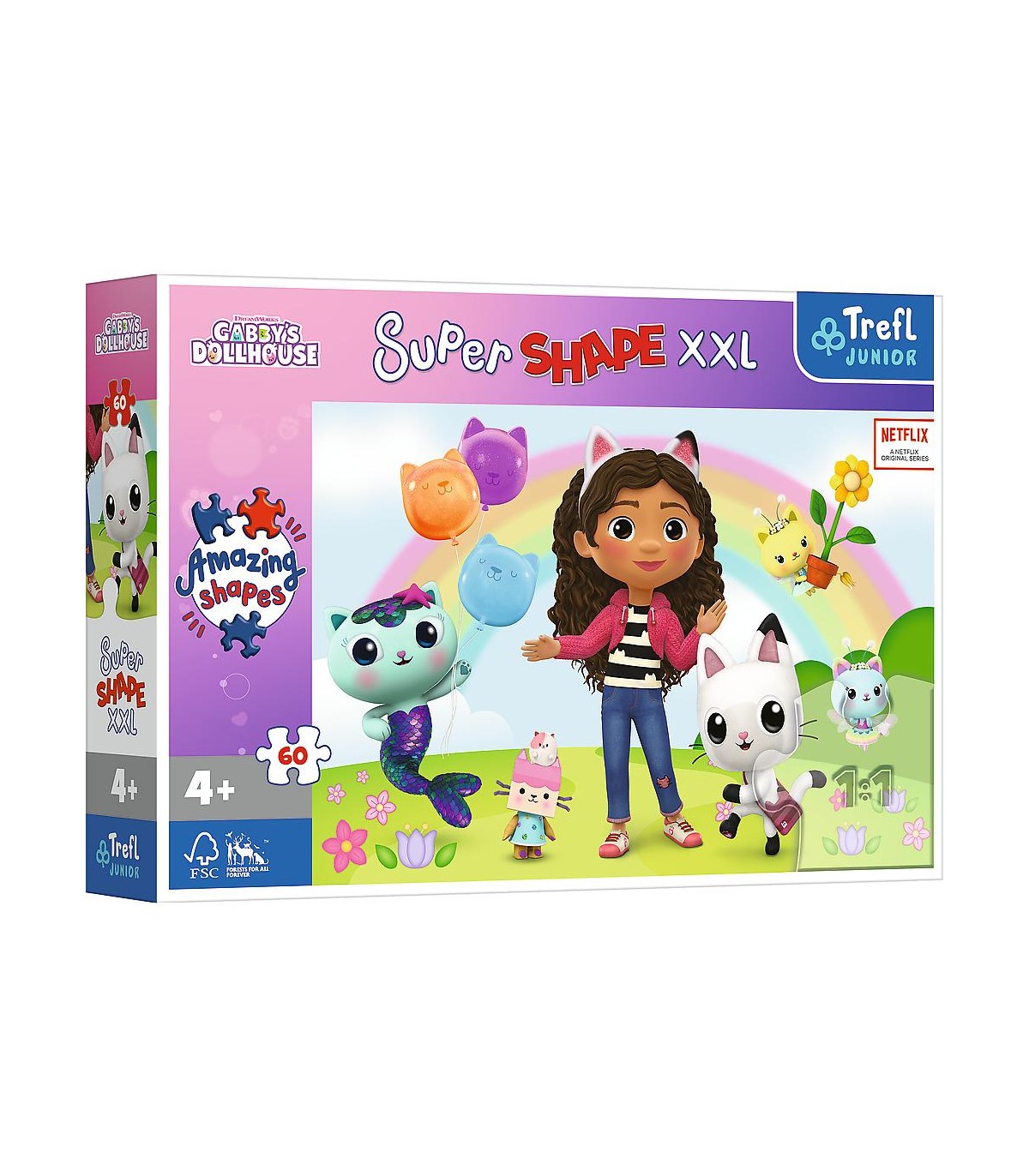 Puzzle da 60 Pezzi XXL Super Shape - Gabby's Dollhouse: Happy Friends of Gabby