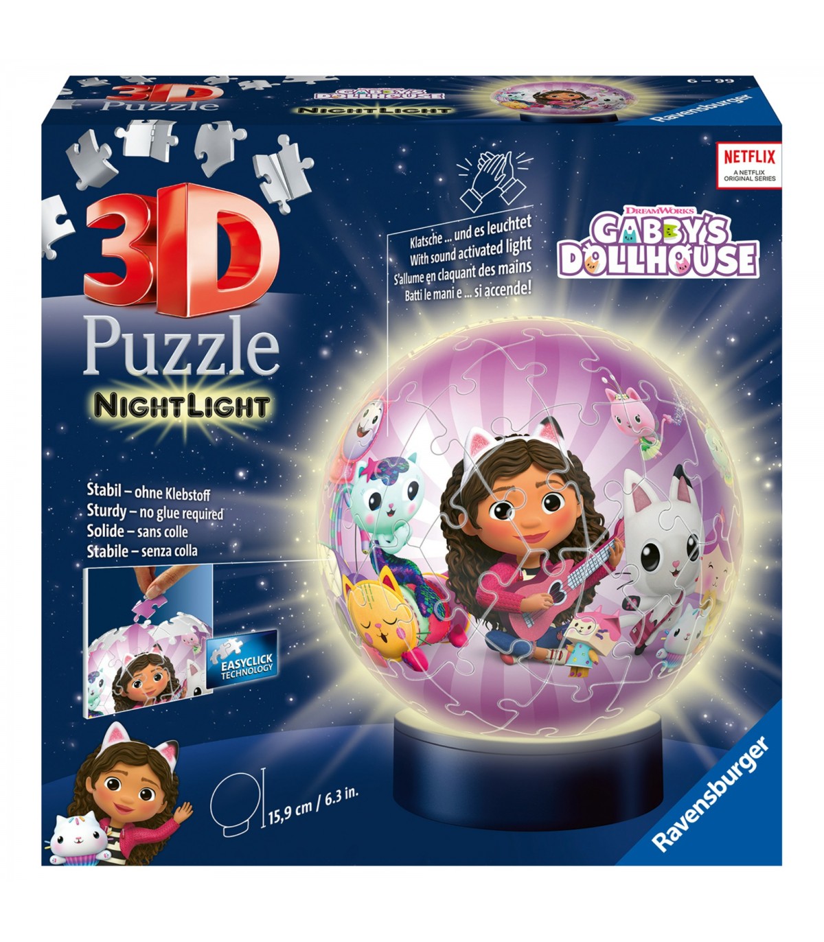 Puzzle da 74 Pezzi 3D - Puzzleball Nightlamp Gabby's Dollhouse
