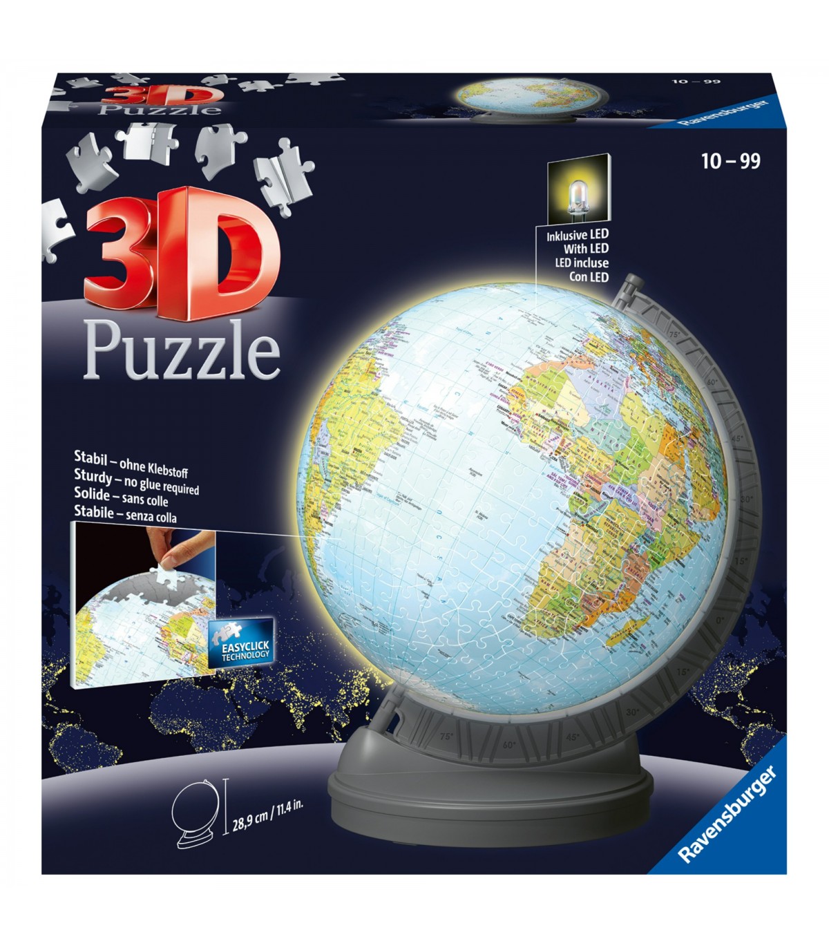 Puzzleda 540 Pezzi 3D - Globo Night Edition