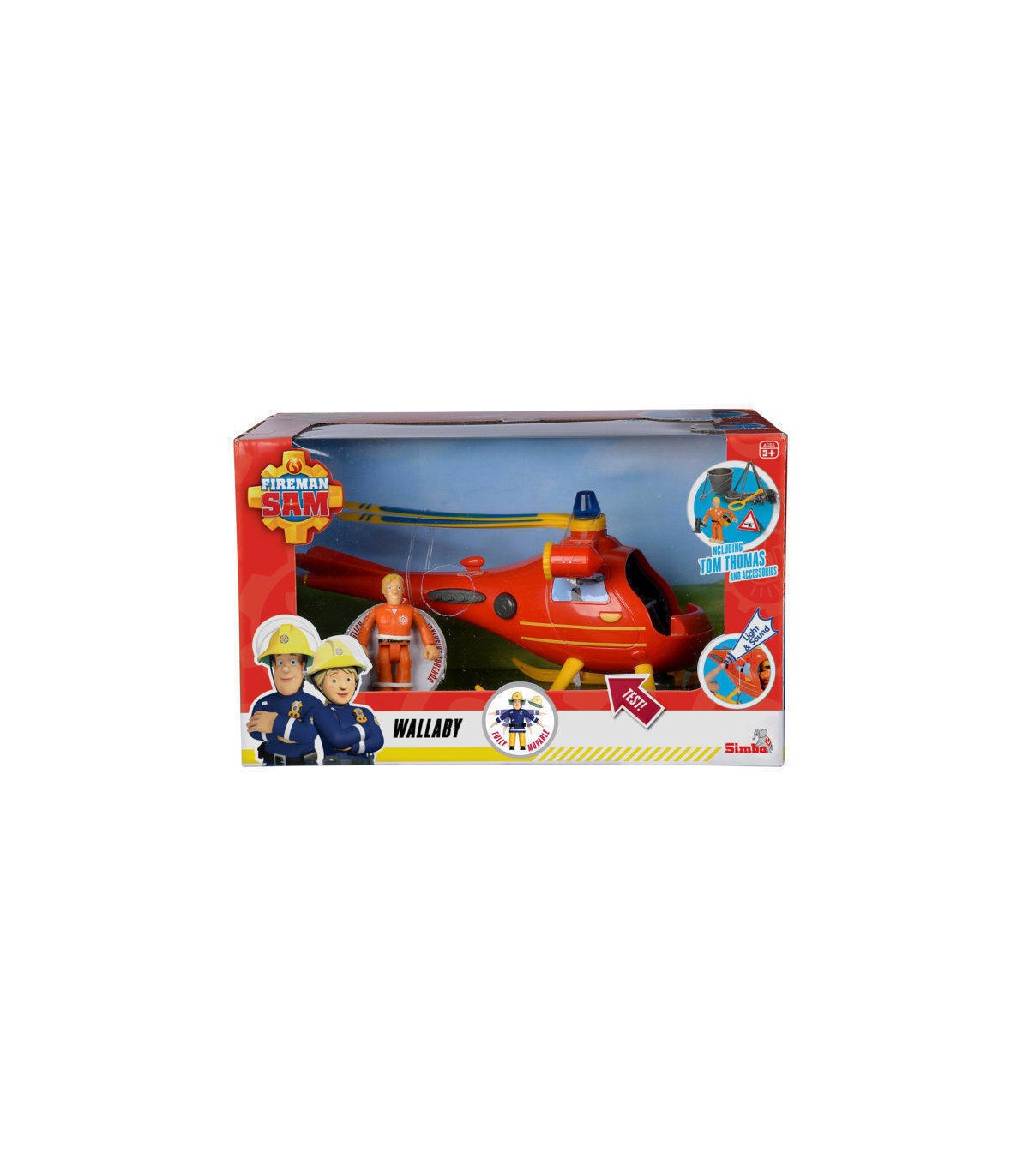 Sam il Pompiere - Elicottero Wallaby con Personaggio Tom