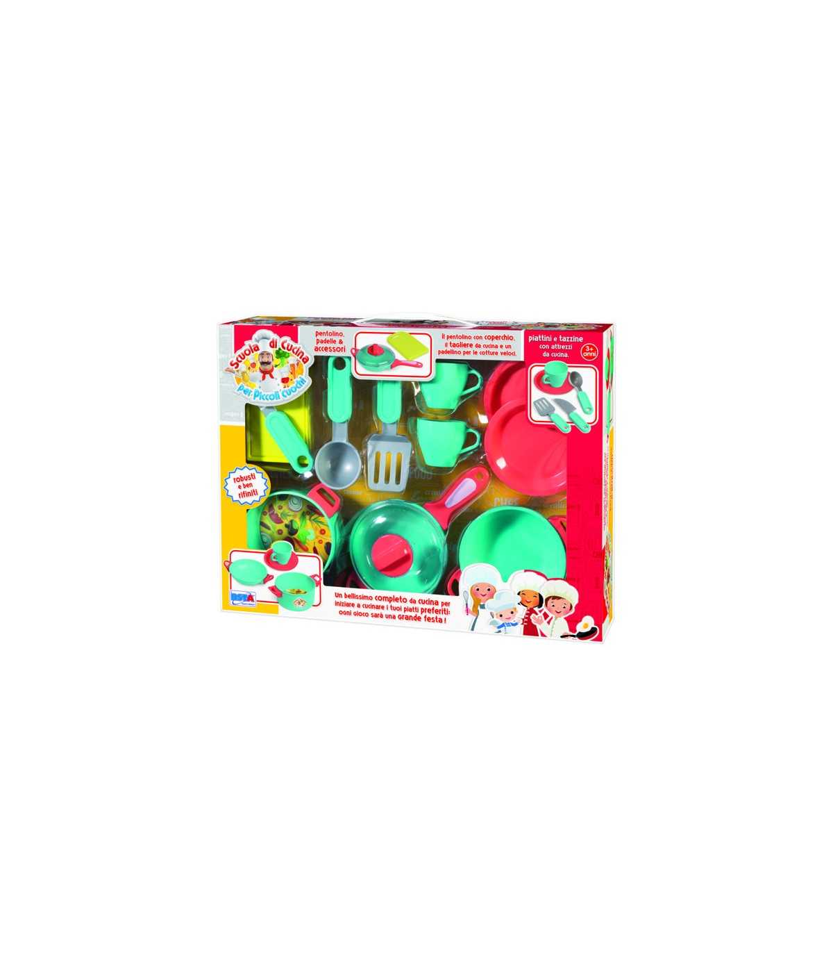 Scuola di Cucina per Piccoli Cuochi - Playset Padella Pentola e Accessori