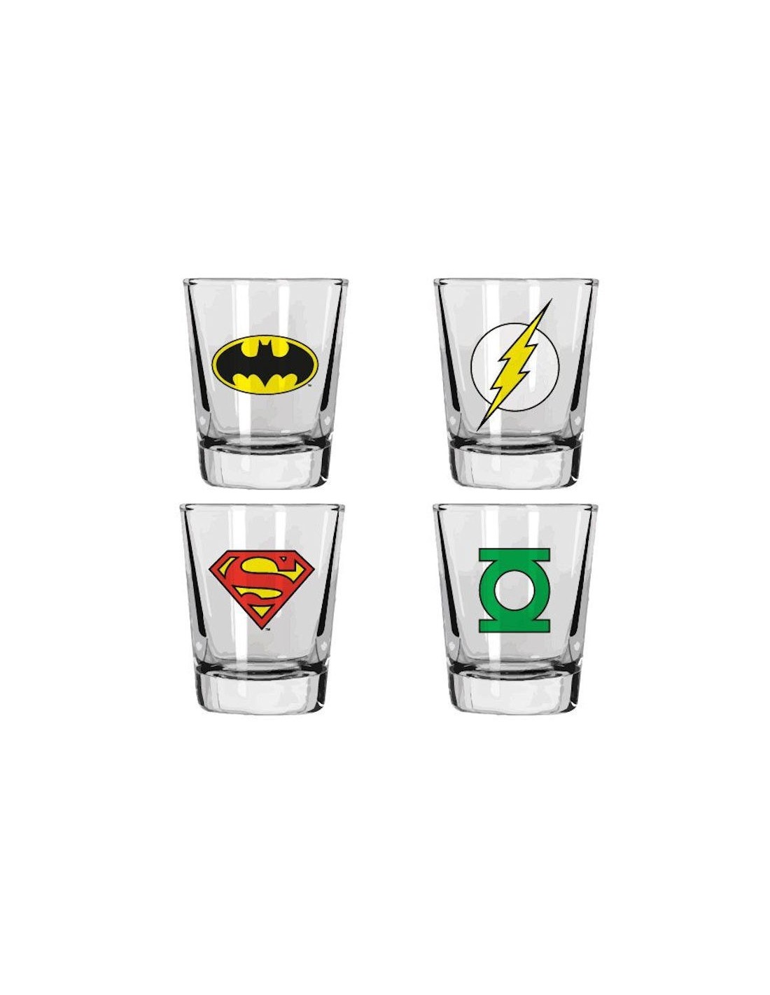 SD TOYS DC COMICS ORIGINALS SHOTGLASS 4 PACK BICCHIERINI IN VETRO NUOVO NEW