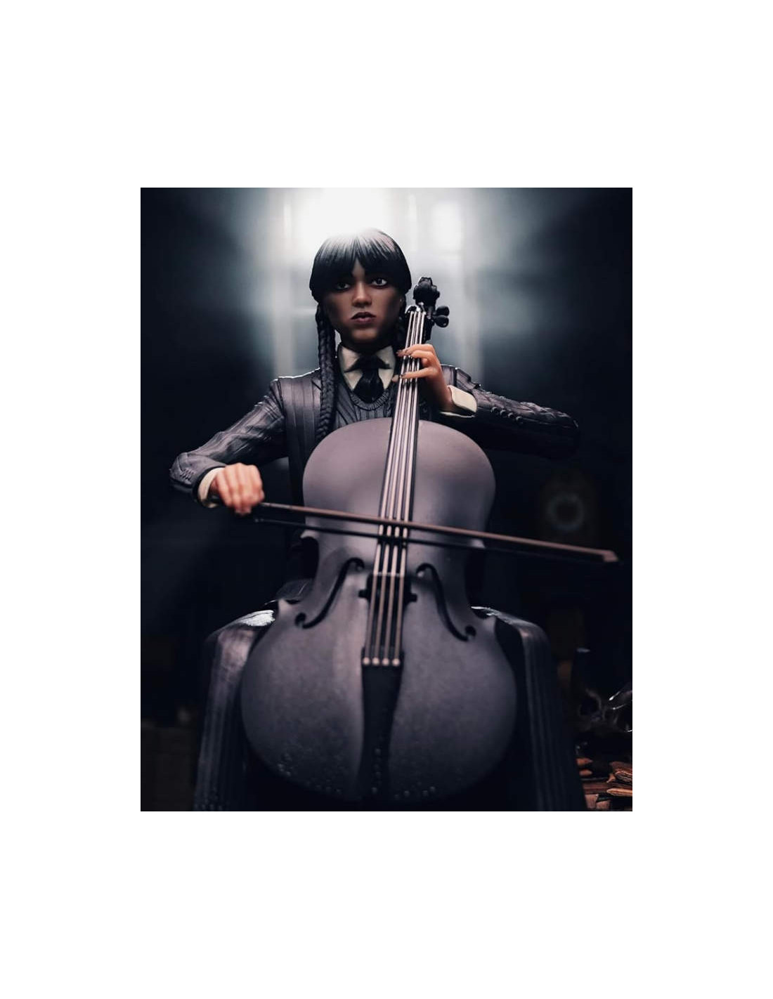 SD TOYS MOVIE ICONS WEDNESDAY WITH VIOLONCELLO 20 CM PVC STATUE NEW