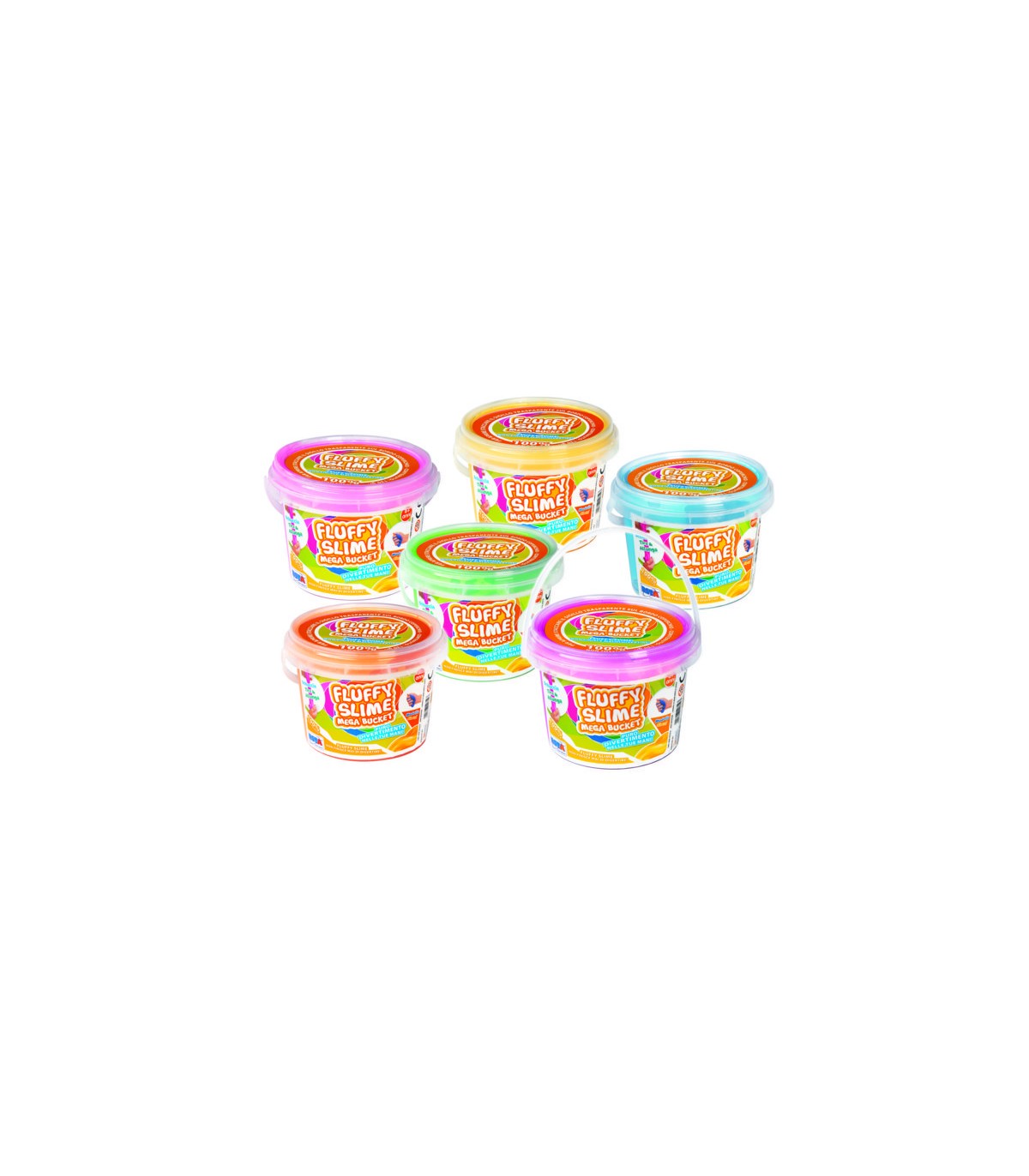 Secchiello 130gr.fluffy slime meg bucket 4 colori ass