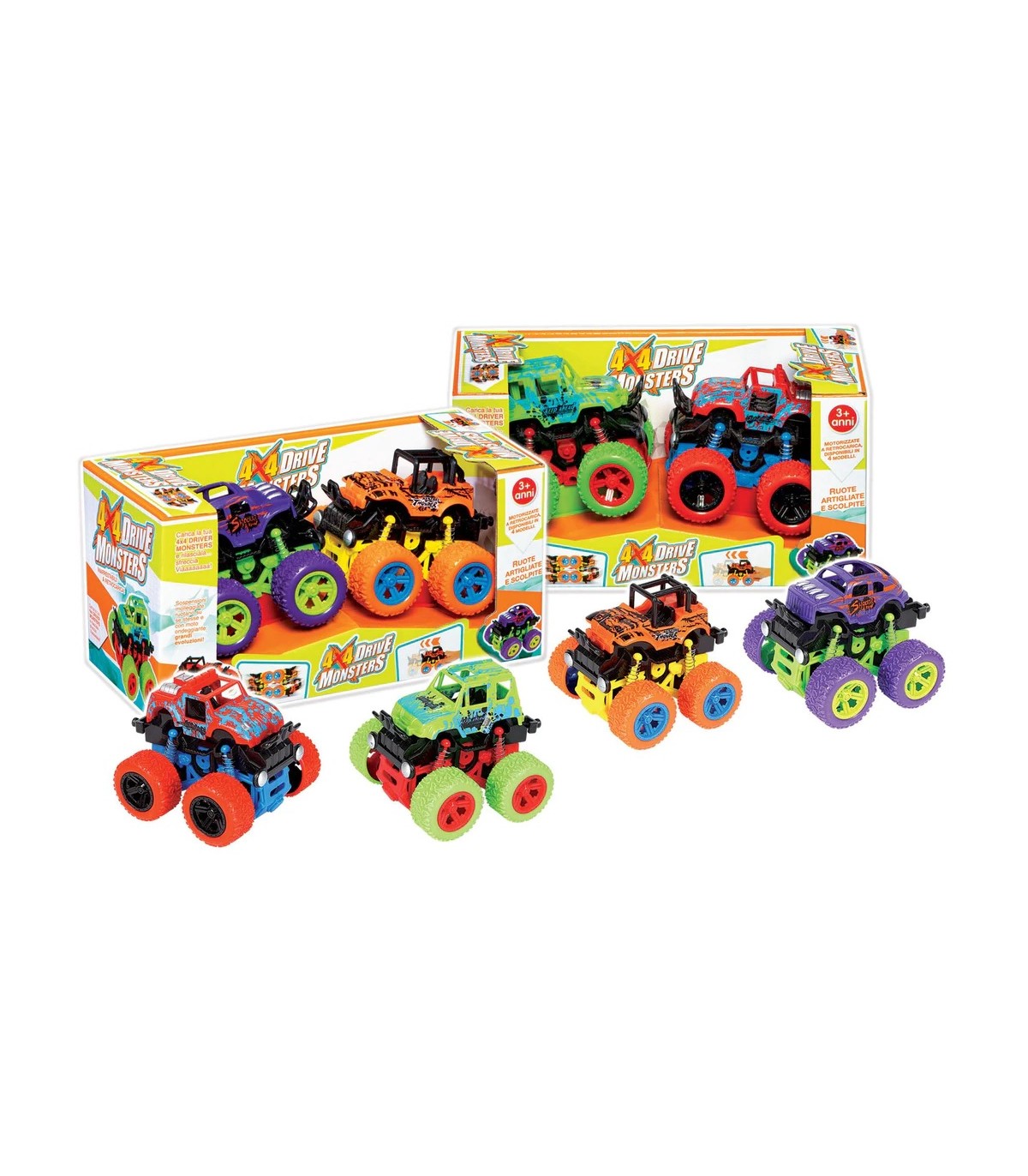 Set 2 fuoristrada minimonster retrocarica