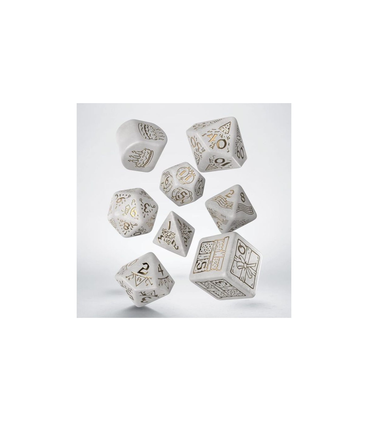 Set di 8 Dadi Q-Workshop 20th Anniversary - Happy Birthday Dice...
