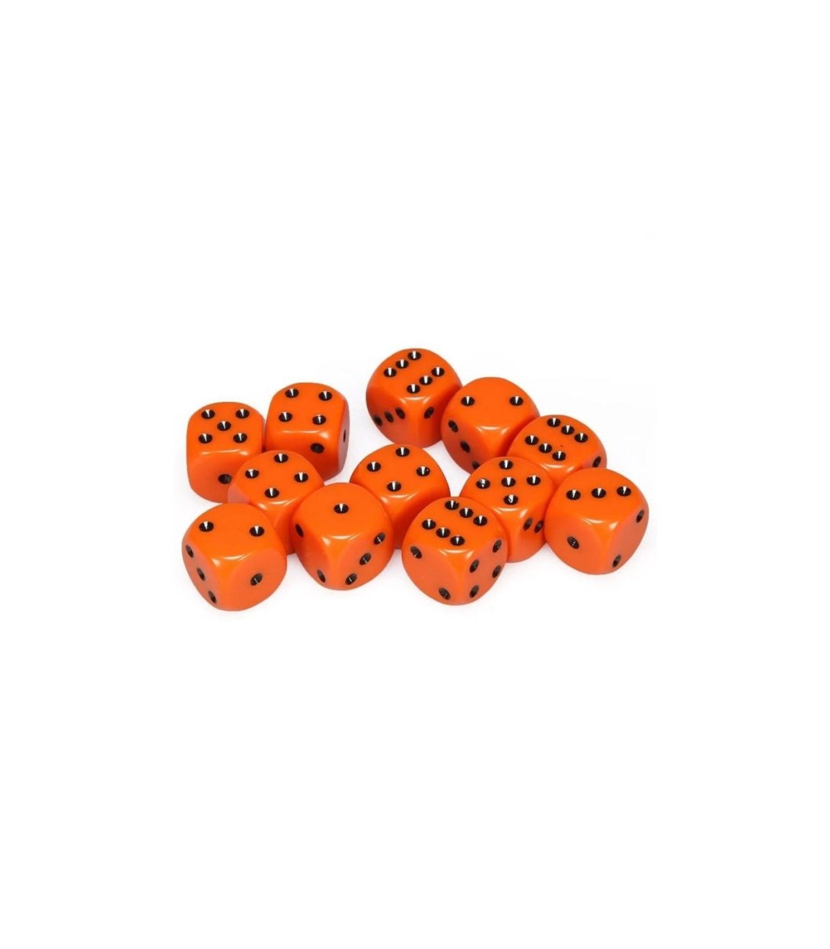 Set di Dadi 12D6 Opaco (Arancione, Nero)