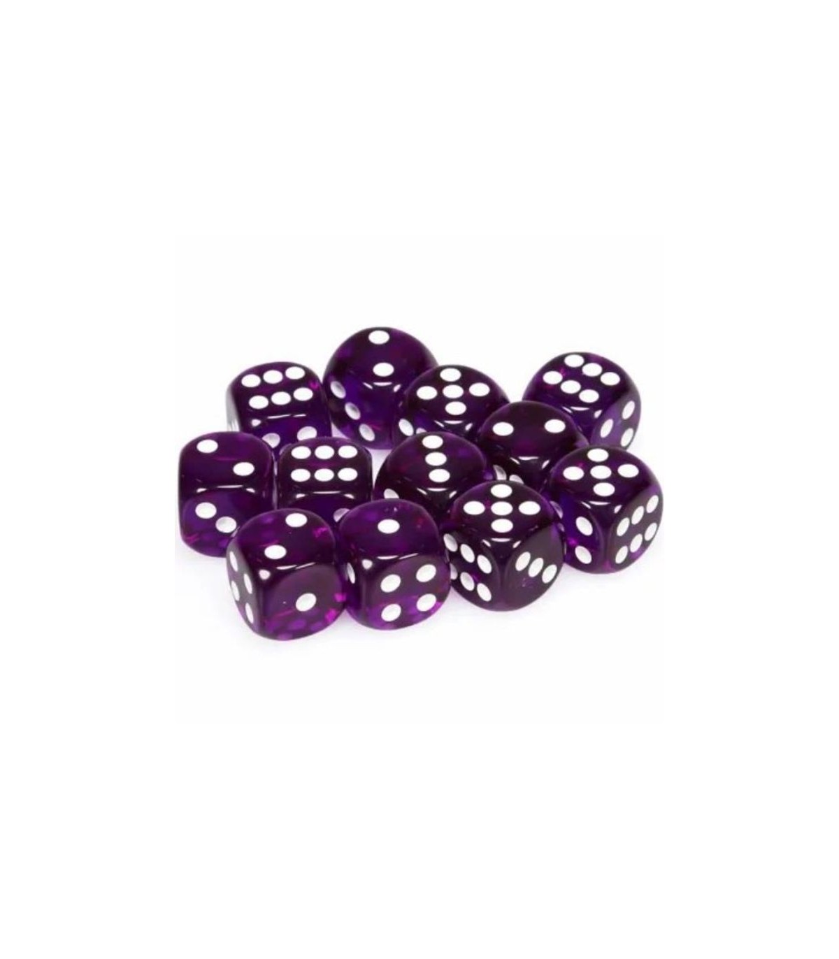 Set di Dadi 12D6 Trasparente (Viola, Bianco)