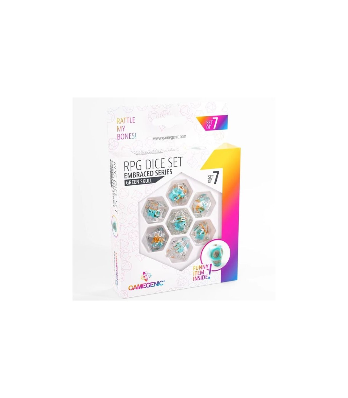 Set di Dadi Gamegenic Embraced Series - Green Skull