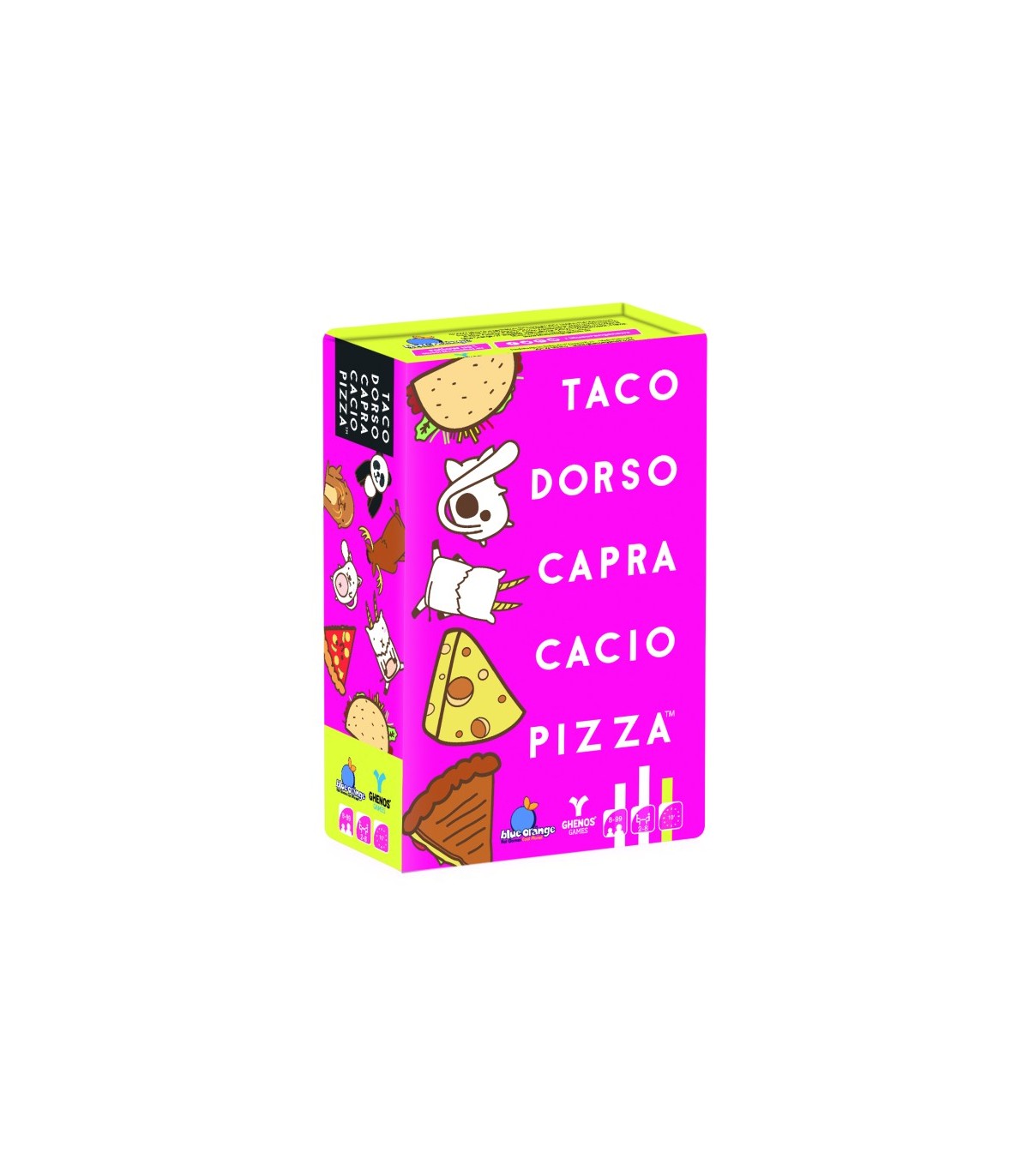 Taco Dorso Cacio Capra Pizza - Gioco di Carte Divertente per 2-8 Giocatori, 15 Minuti di Risate e Competizione! Ghenos Games