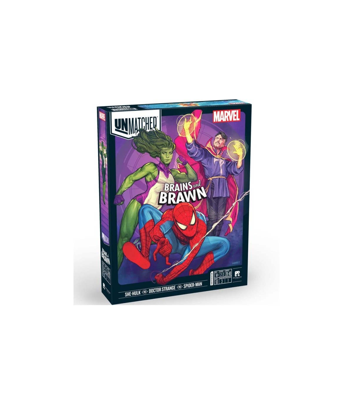 Unmatched: Brains and Brawn - Gioco di Carte Marvel con Spider-Man, Dr. Strange e She-Hulk, 2 Giocatori, 20 Minuti