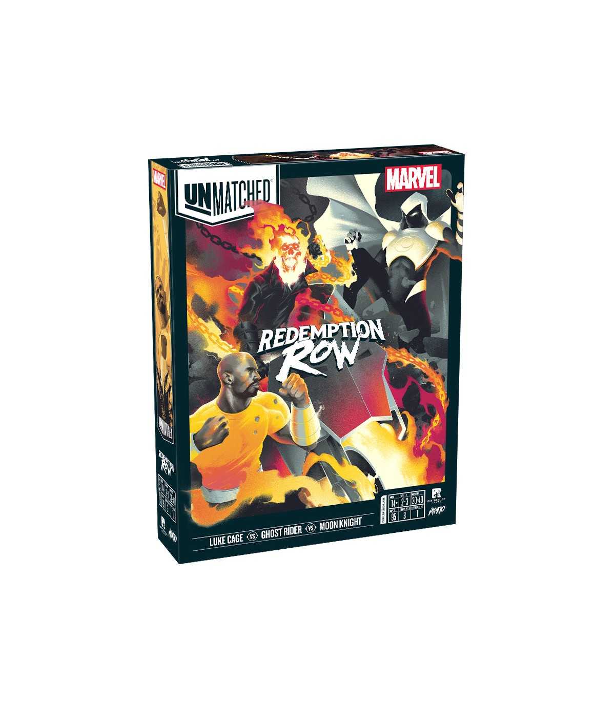Unmatched Marvel: Redemption Row - Gioco di Carte con Moon Knight, Luke Cage e Ghost Rider, Strategia e Combattimento 2-3 Giocat