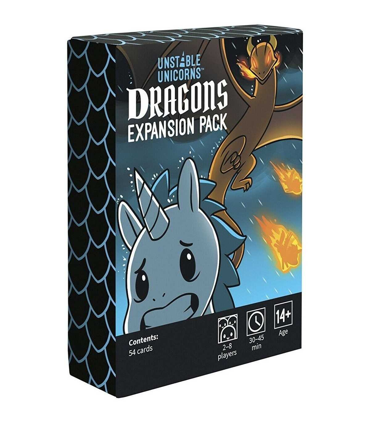 Unstable Unicorns - Dragons: Espansione Strategica per 2-8 Giocatori, 54 Carte Caotiche, Divertimento per Famiglie e Amici!