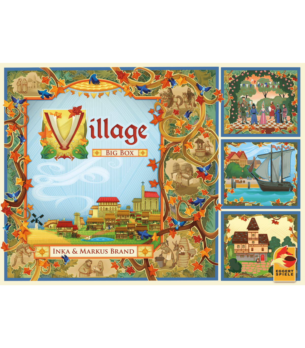 Village Big Box - Gioco Strategico Medievale per 1-5 Giocatori, Espansioni, Piazzamento Lavoratori, 120 Minuti di Avventura