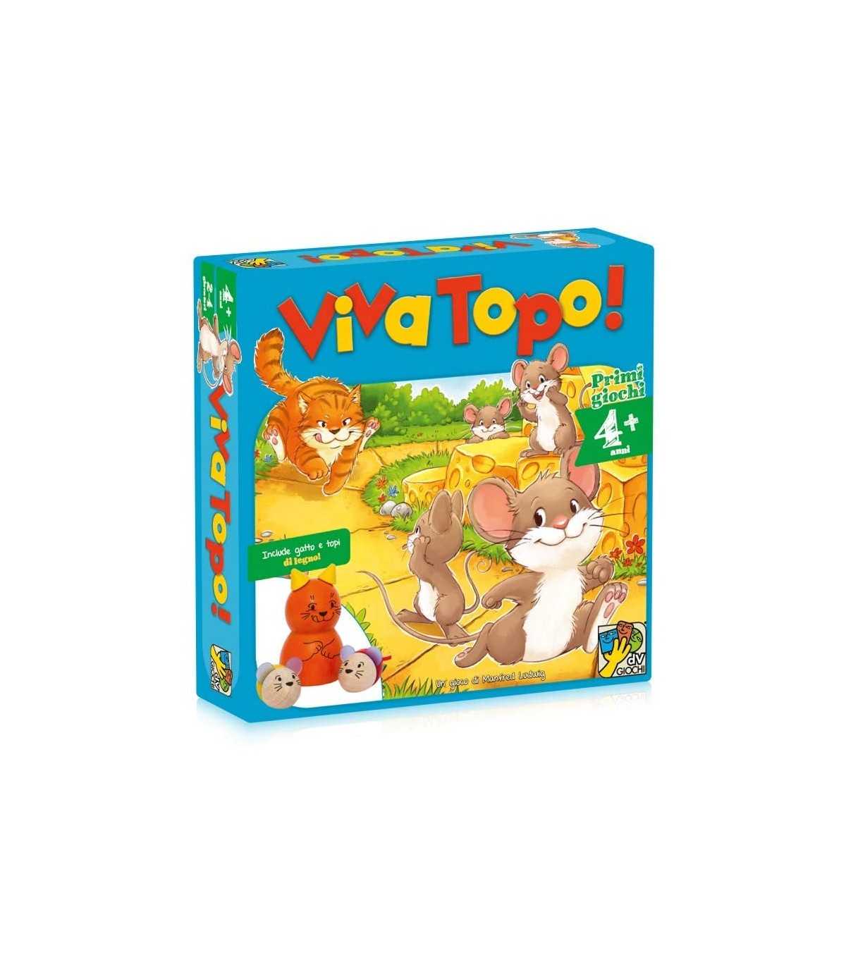 Viva Topo! - Gioco da Tavolo Strategico per Famiglie, 2-4 Giocatori, Avventura Divertente per Bambini dai 4 Anni, 25 Minuti di G