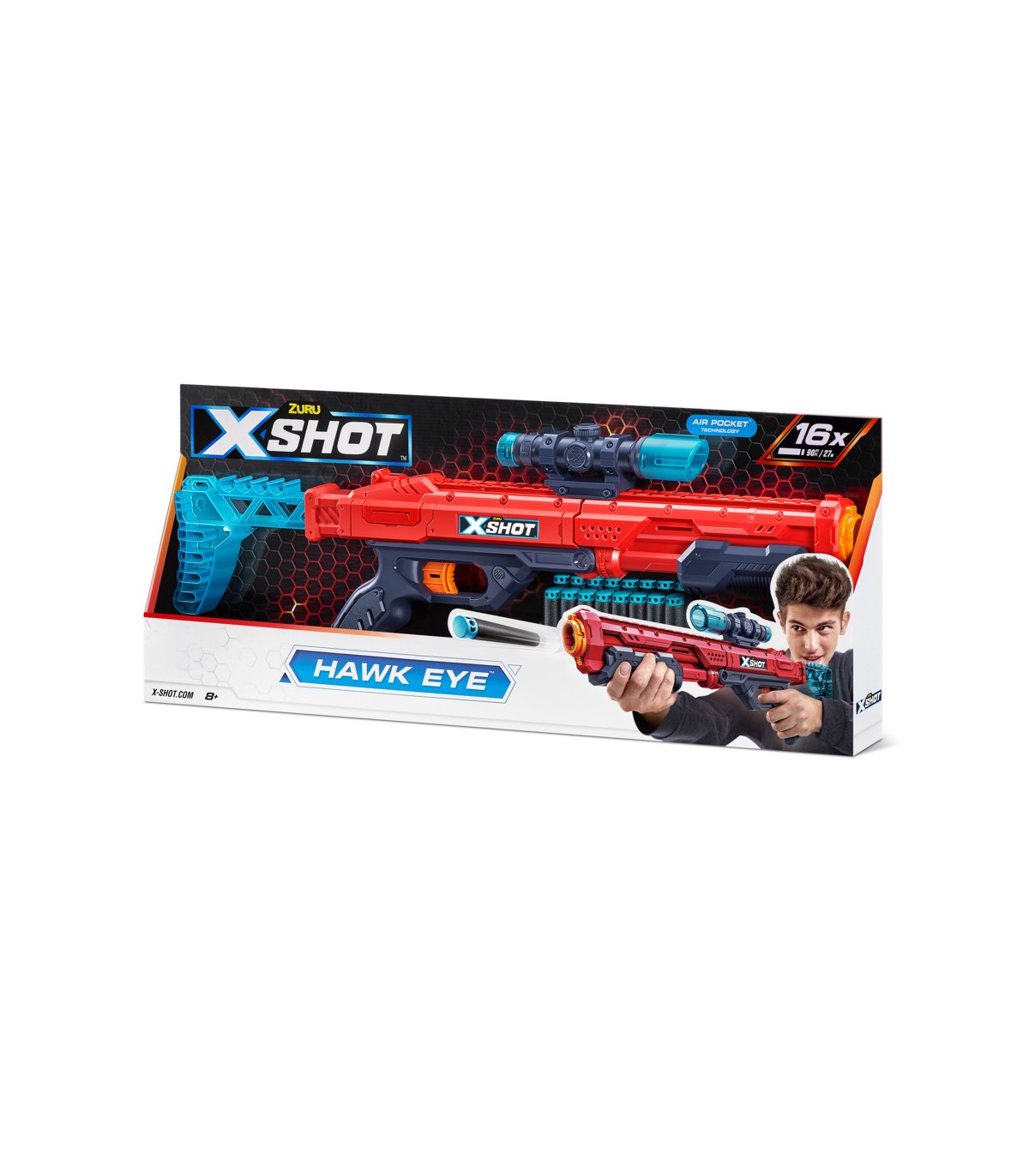 X Shot Excel Fucile di Precisione Hawk Eye con 16 Dardi